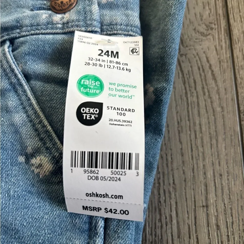 Oshkosh B’gosh floral overalls with button down pants